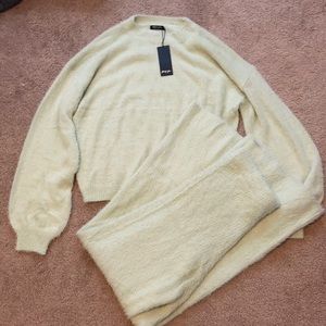 Nasty Gal fuzzy mint green sweat suit